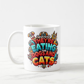 Sie essen die Tasse von Hunden und Katzen