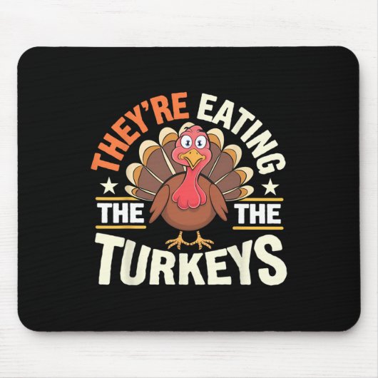 Sie essen die Truthähne lustig Erntedank Truthahn Mousepad (Vorne)