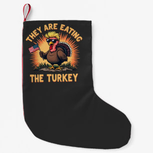 Sie essen die Türkei Trump Vance Kleiner Weihnachtsstrumpf