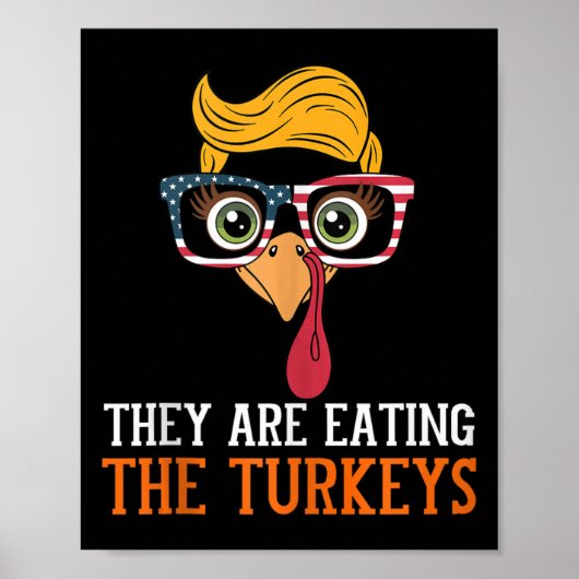 Sie essen Truthühner lustigen Erntedank Türkei Poster (Vorne)