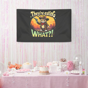 Sie essen, was Trump Election Cat Cowboy Banner