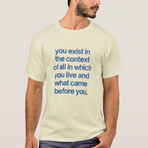 Sie existieren im Kontext rot und blau T-Shirt