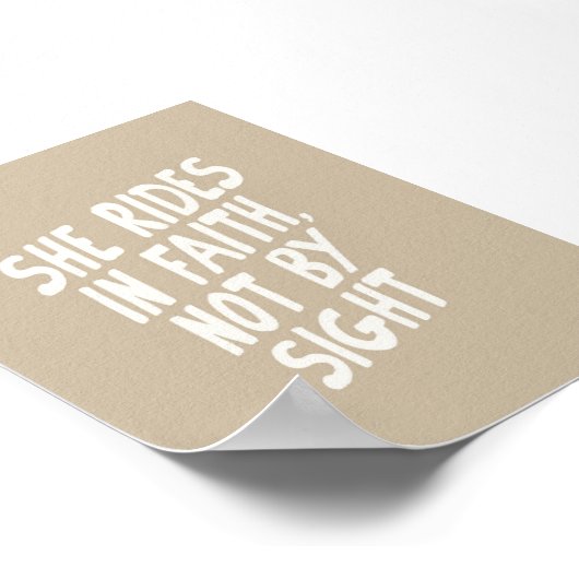 Sie fährt in Faith Not by Sight Western Poster (Ecke)