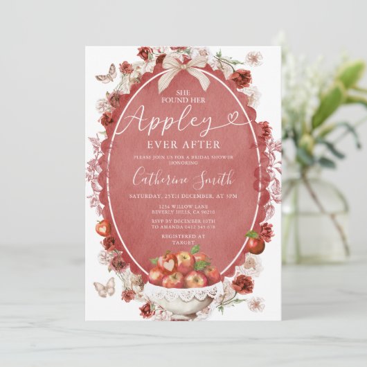 Sie fand Appley immer nach dem Apple-Brautparty Einladung (Stehend Vorderseite)