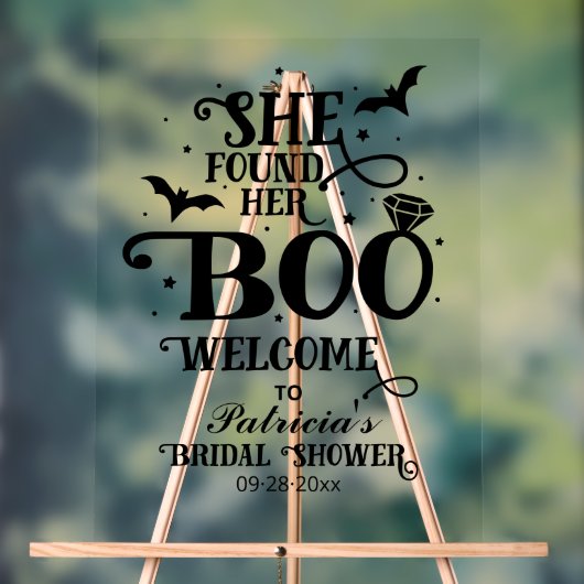 Sie fand ihr Boo-Brautparty Begrüßungszeichen Acrylschild (Neutral)