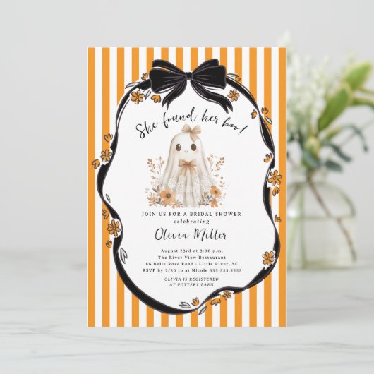 Sie fand ihr Boo-Brautparty Einladung (Stehend Vorderseite)