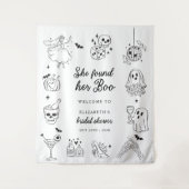 Sie fand ihr Boo-Brautparty-Willkommensschild Wandteppich (Vorderseite)