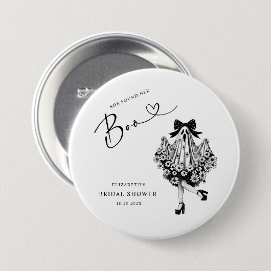 Sie fand ihr Boo Ghost-Brautparty Button (Vorne & Hinten)