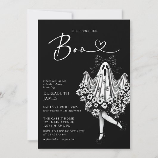 Sie fand ihr Boo Ghost-Brautparty Einladung (Vorderseite)