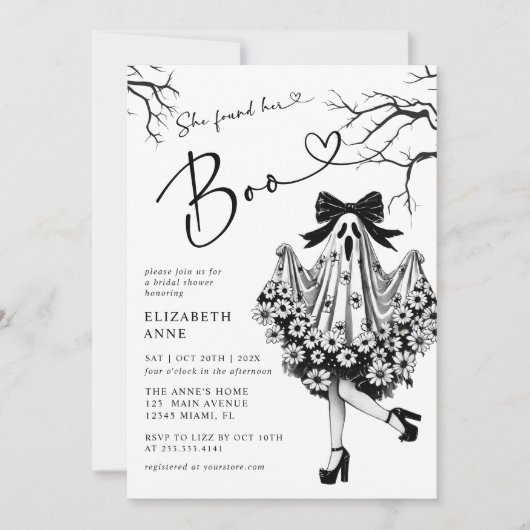 Sie fand ihr Boo Ghost-Brautparty Einladung (Vorderseite)
