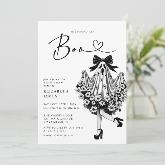 Sie fand ihr Boo Ghost-Brautparty Einladung (Stehend Vorderseite)