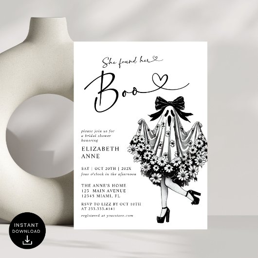 Sie fand ihr Boo Ghost-Brautparty Einladung