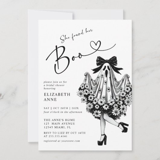 Sie fand ihr Boo Ghost-Brautparty Einladung (Vorderseite)
