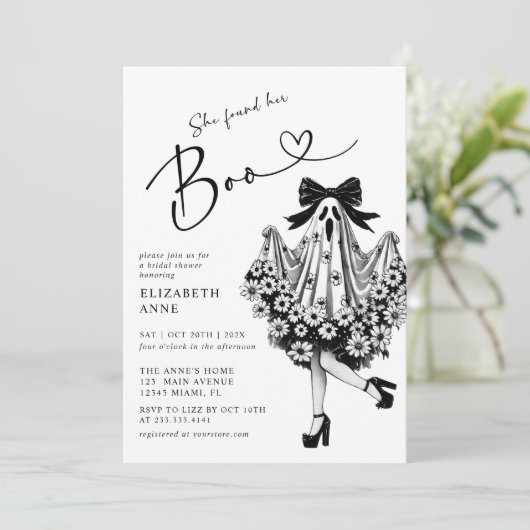 Sie fand ihr Boo Ghost-Brautparty Einladung (Stehend Vorderseite)