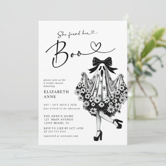 Sie fand ihr Boo Ghost-Brautparty Einladung (Stehend Vorderseite)