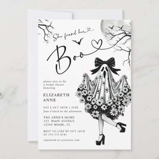 Sie fand ihr Boo Ghost-Brautparty Einladung (Vorderseite)
