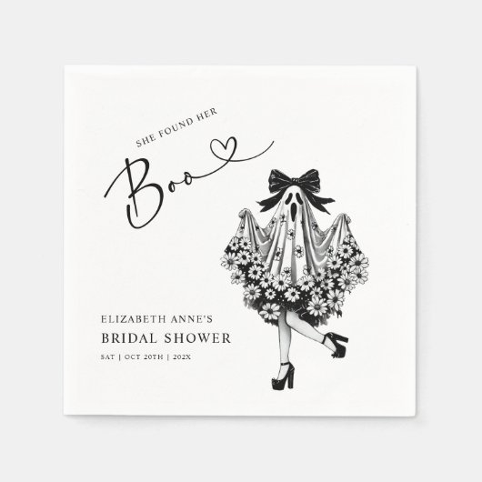 Sie fand ihr Boo Ghost-Brautparty Serviette (Vorderseite)