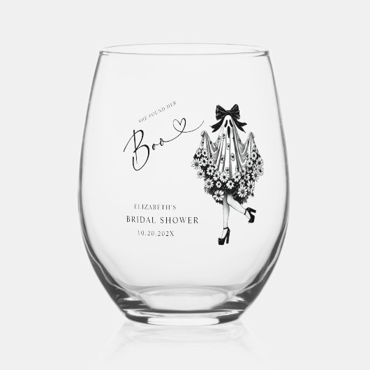 Sie fand ihr Boo Ghost-Brautparty Weinglas Ohne Stiel (Vorderseite)