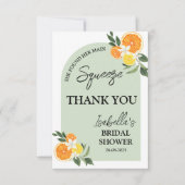 Sie fand ihr Brautparty Citrus Lemon Dankeskarte (Vorderseite)