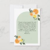 Sie fand ihr Brautparty Citrus Lemon Dankeskarte (Rückseite)