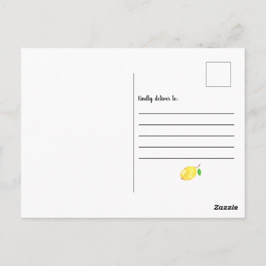 Sie fand ihr Brautparty "Main Squeeze Lemon" Postkarte (Rückseite)