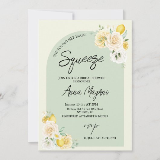 Sie fand ihr Brautparty mit ihren wichtigsten Sque Einladung (Vorderseite)