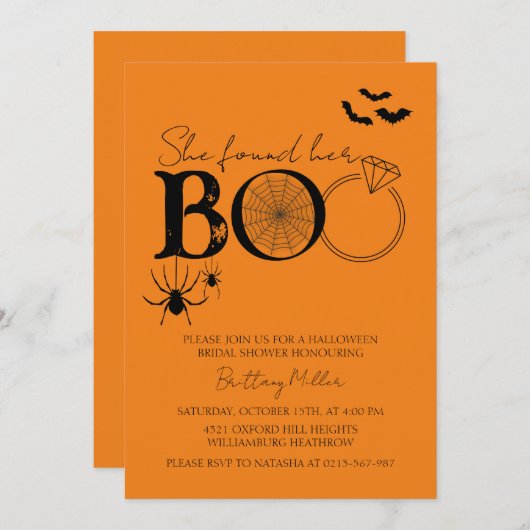 Sie fand ihr Brautparty zu Halloween Einladung (Vorne/Hinten)