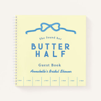 Sie fand ihr Butter-Halb-Hochzeitsdusche-Gästebuch Notizblock