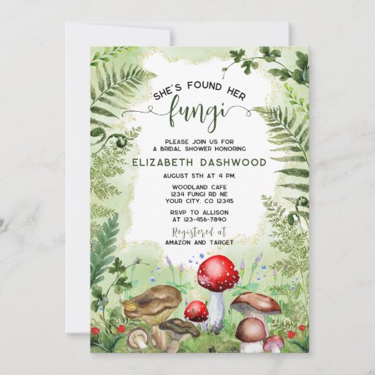 Sie fand ihr Fungi Forest Mushrooms Brautparty Einladung (Vorderseite)