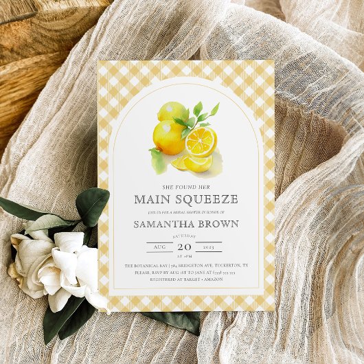 Sie fand ihr Haupt-Squeeze-Arch-Brautparty Einladung