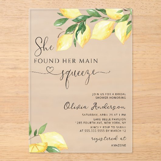 Sie fand ihr Haupt Squeeze-Brautparty Acryleinladungen (Vorderseite)