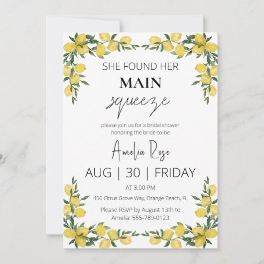 sie fand ihr Haupt-Squeeze-Brautparty Einladung (Vorderseite)