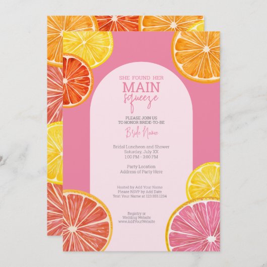 Sie fand ihr Haupt-Squeeze-Brautparty Einladung (Vorne/Hinten)