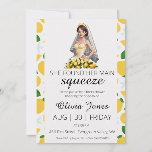 sie fand ihr Haupt-Squeeze-Brautparty Einladung (Vorderseite)