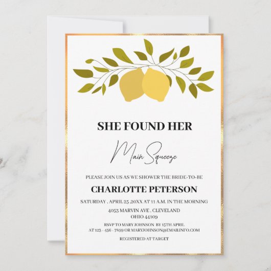 Sie fand ihr Haupt-Squeeze-Brautparty Einladung (Vorderseite)