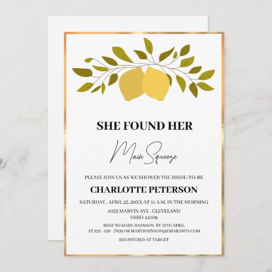 Sie fand ihr Haupt-Squeeze-Brautparty Einladung (Vorne/Hinten)