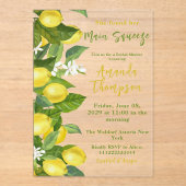 Sie fand ihr Haupt Squeeze Brautparty Lemon Acryleinladungen (Vorderseite)