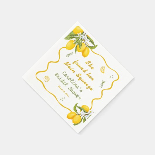 Sie fand ihr Haupt Squeeze Brautparty Lemon Serviette (Ecke)