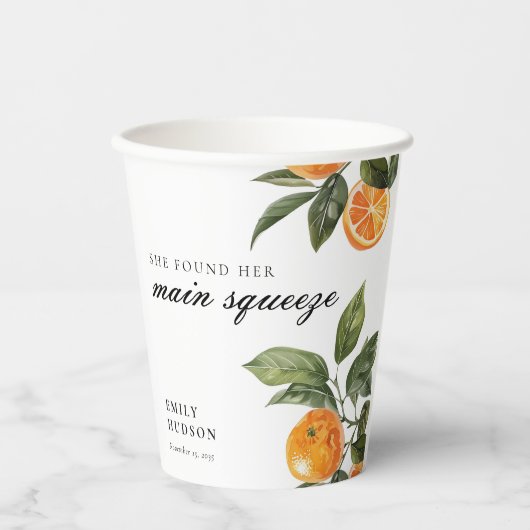 Sie fand ihr Haupt-Squeeze-Brautparty Pappbecher (Vorderseite)
