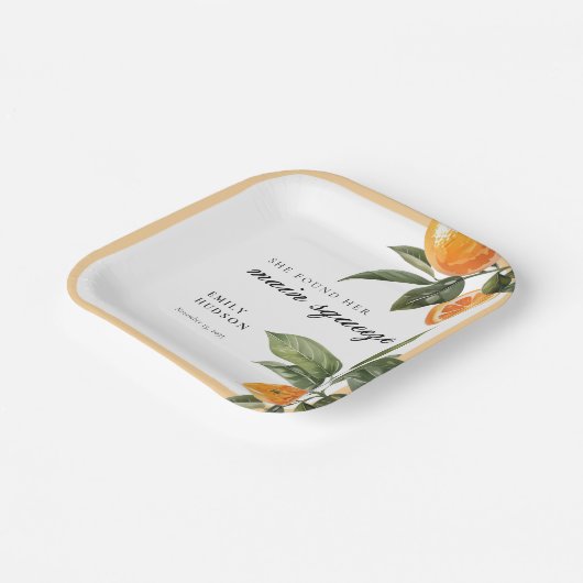 Sie fand ihr Haupt-Squeeze-Brautparty Pappteller (Gewinkelt)