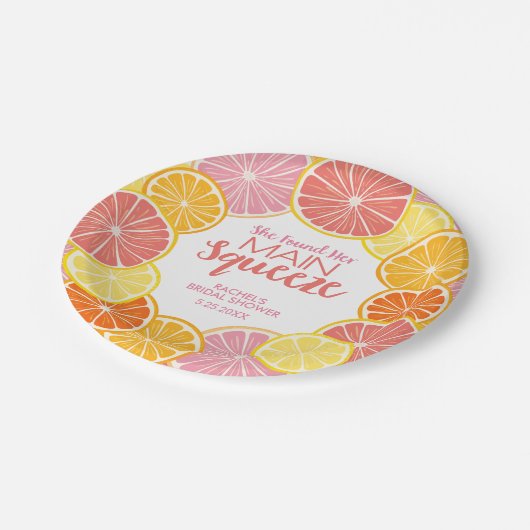 Sie fand ihr Haupt-Squeeze-Brautparty Pappteller (Schrägansicht)