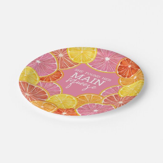 Sie fand ihr Haupt-Squeeze-Brautparty Pappteller (Schrägansicht)