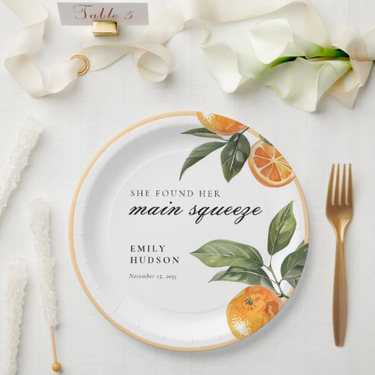 Sie fand ihr Haupt-Squeeze-Brautparty Pappteller (Hochzeit)