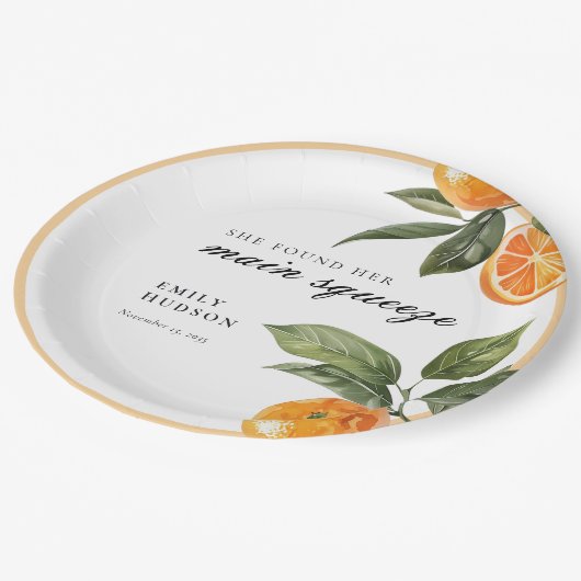 Sie fand ihr Haupt-Squeeze-Brautparty Pappteller (Schrägansicht)