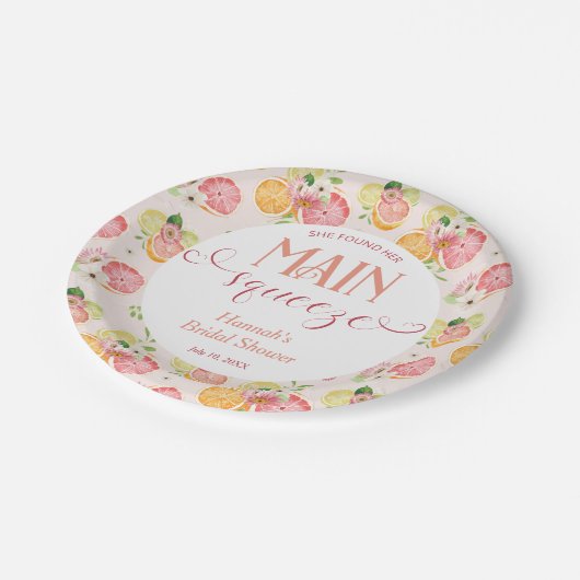 Sie fand ihr Haupt-Squeeze-Brautparty Pappteller (Schrägansicht)