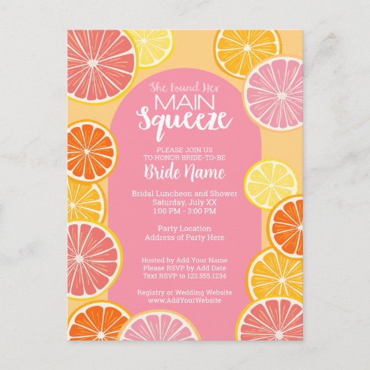 Sie fand ihr Haupt-Squeeze-Brautparty Postkarte (Vorderseite)