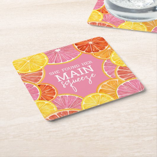 Sie fand ihr Haupt-Squeeze-Brautparty Rechteckiger Pappuntersetzer (angewinkelt)