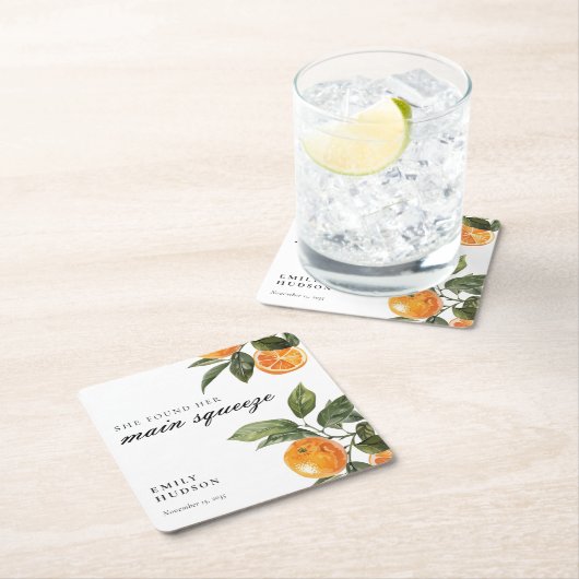 Sie fand ihr Haupt-Squeeze-Brautparty Rechteckiger Pappuntersetzer (Vor Ort)