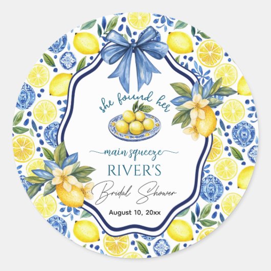 Sie fand ihr Haupt-Squeeze-Brautparty Runder Aufkleber (Vorderseite)