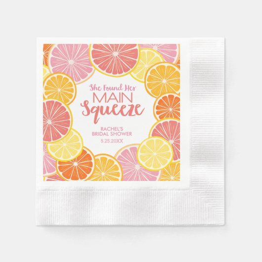 Sie fand ihr Haupt-Squeeze-Brautparty Serviette (Vorderseite)